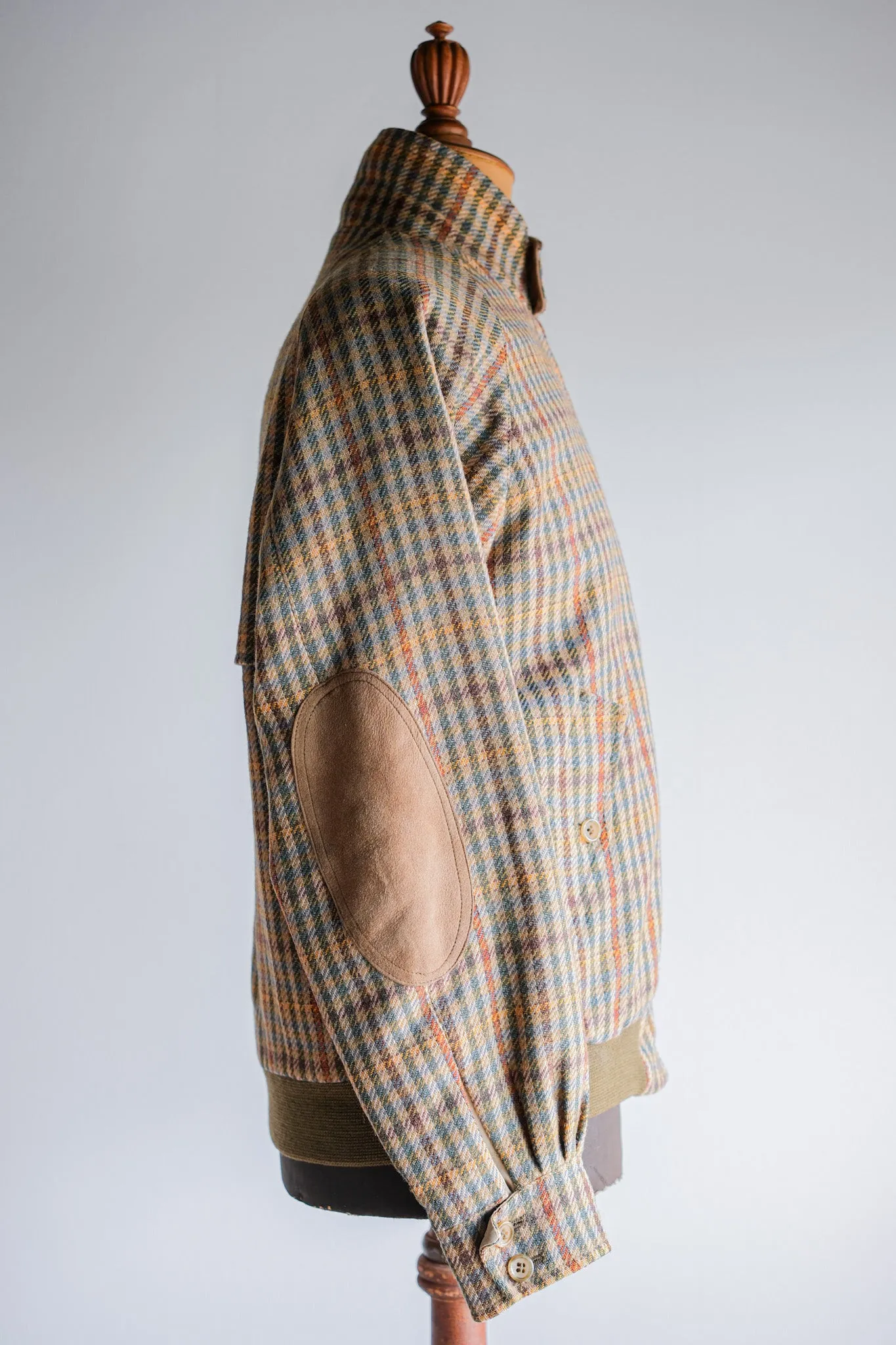[~ 60's] British Vintage Raglan Sleeve Wool Plaid Blaid