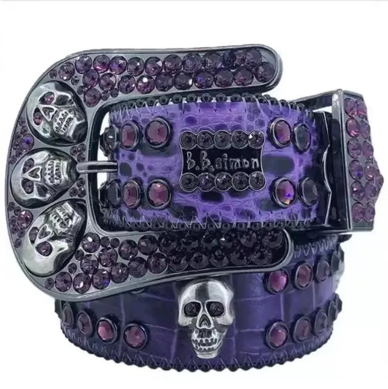 2023 Designer De Luxe BB BELLE SIMON SIMON POUR MEN FEMMES NOIR ON BLUE BLICE BLANC CEINTURE DIAMOND BRIS Du 21,68 € | DHgate