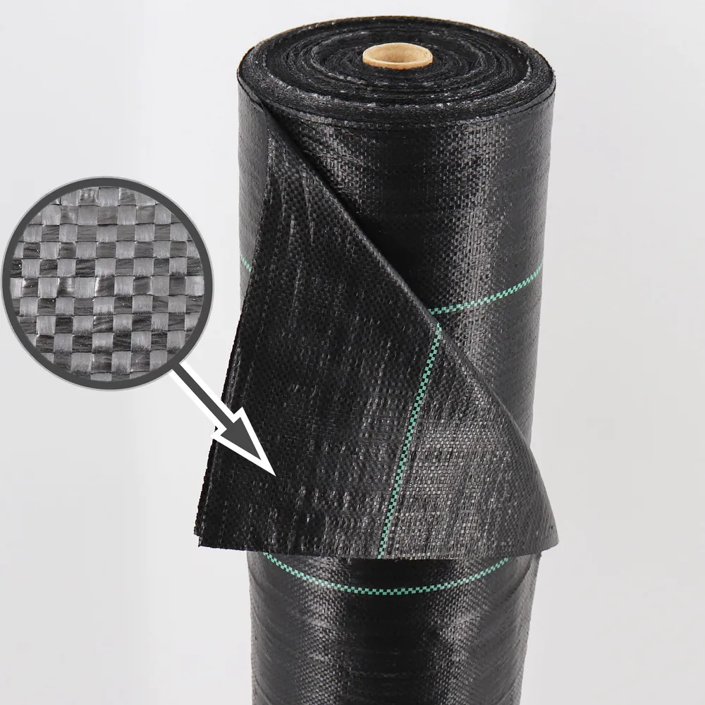 224 m² tissu de sol, film anti-mauvaises herbes, film de paillage 100 g, 1 m de large, noir