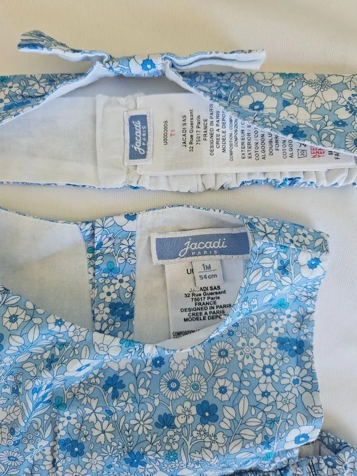 Barboteuse Jacadi et son bandeau, taille 1 mois. - Jacadi - 1 mois  | Beebs