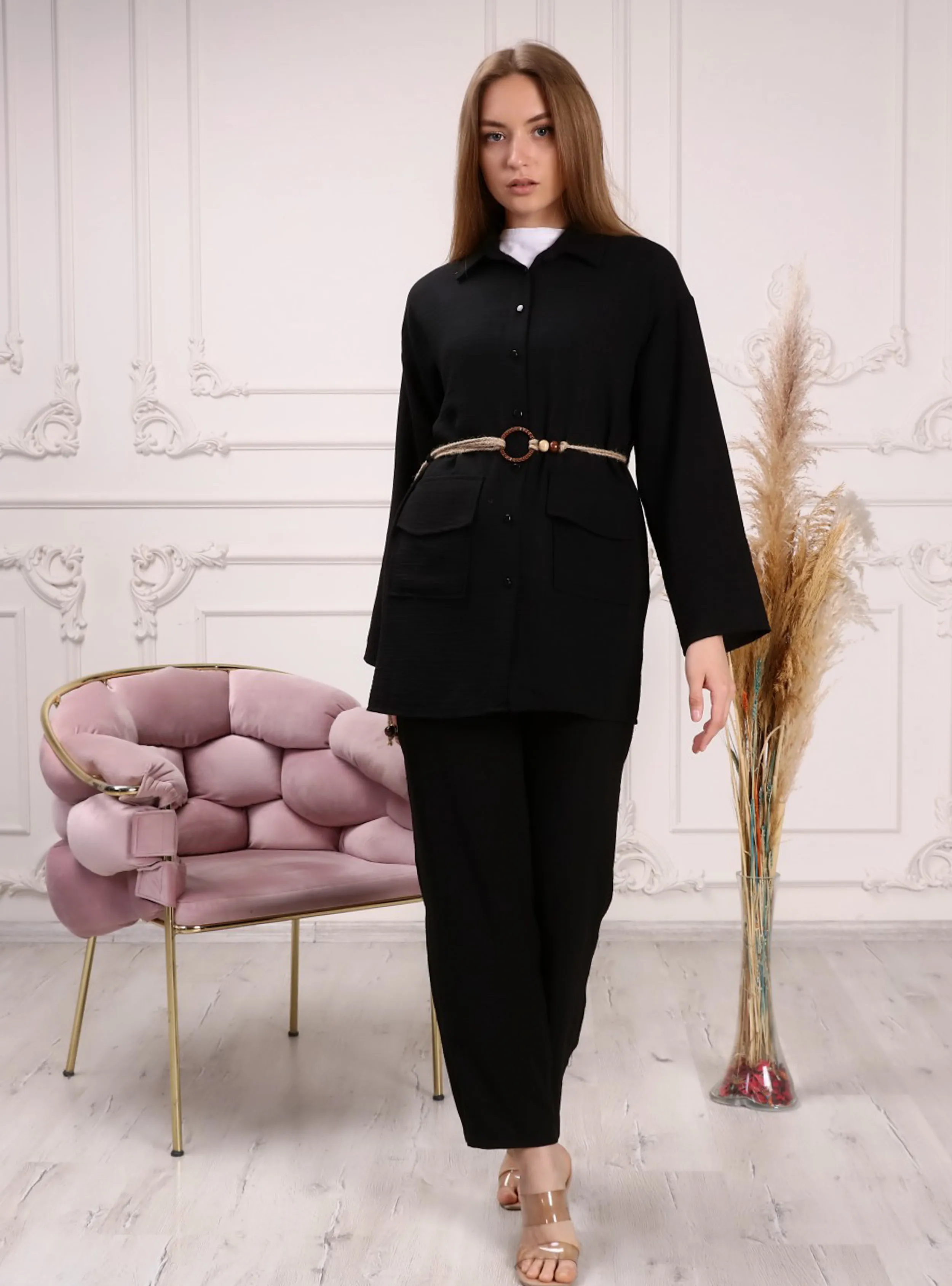 Black - Cuban Collar - Suit