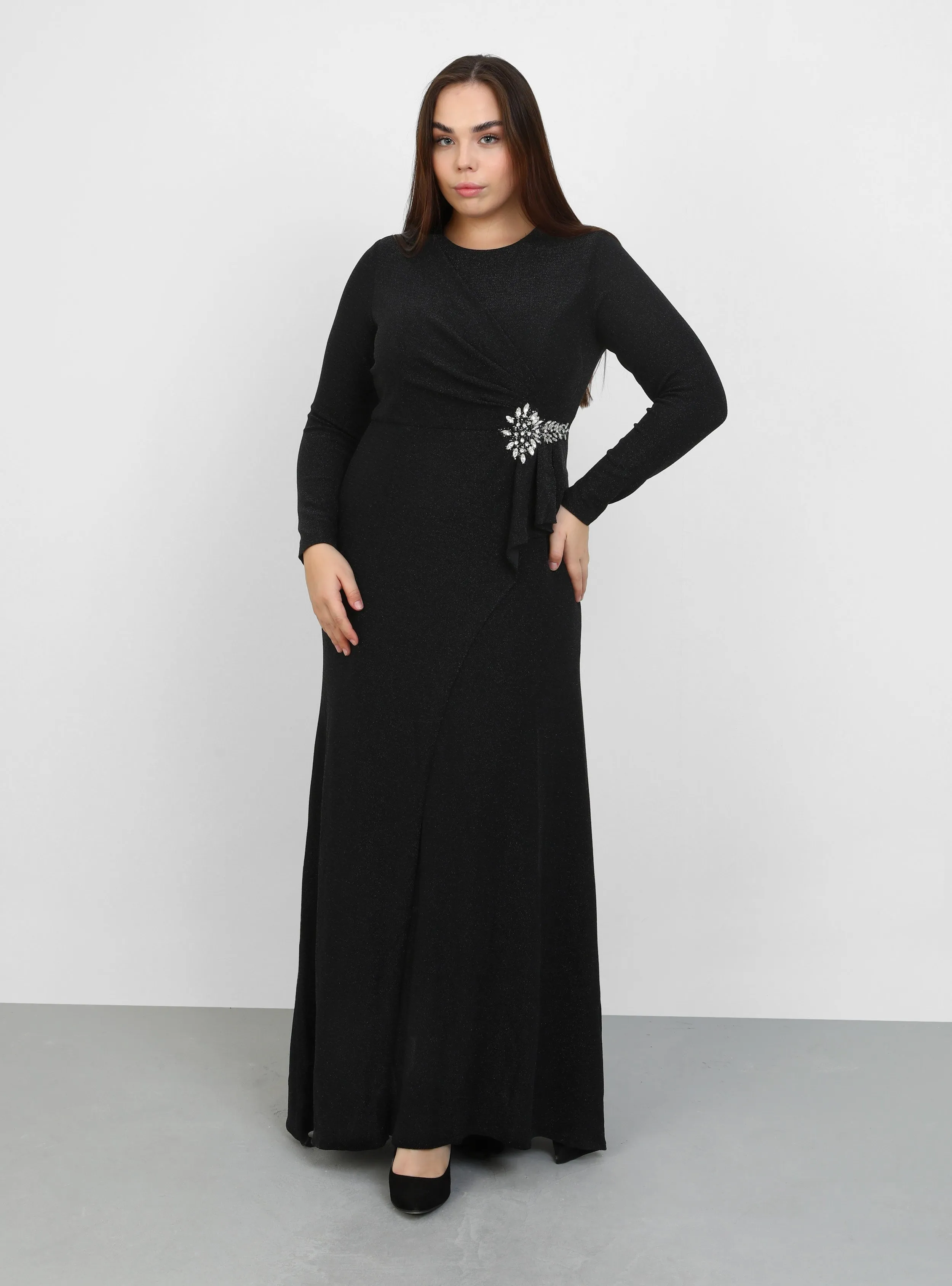 Black - Plus Size Evening Dress