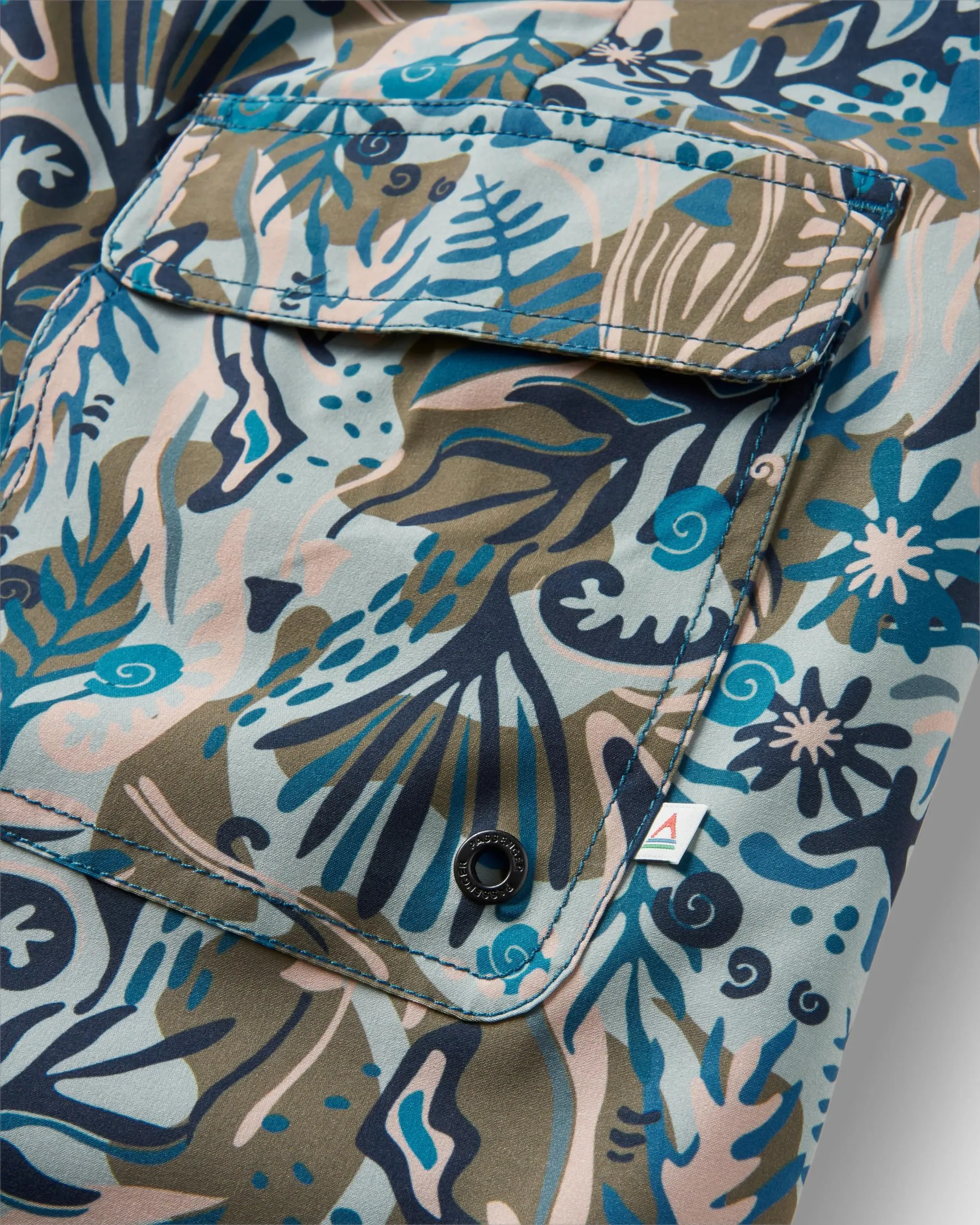 Boardshort Breaks Recyclé - Abstrait Algues Pistache