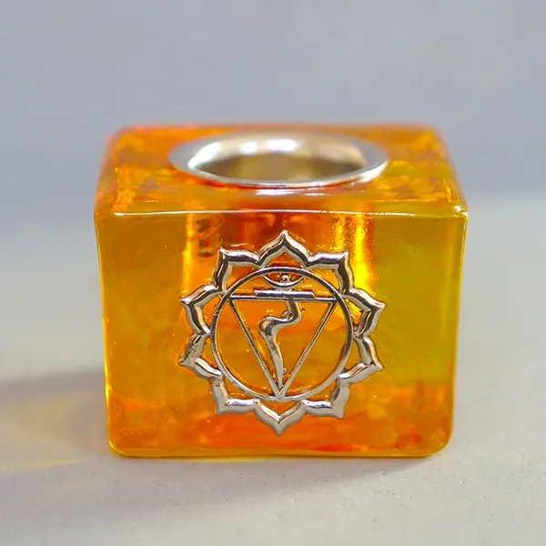 Bougeoir Indien Chakra Du Plexus | Déco Spirituelle | Pankaj eBoutique