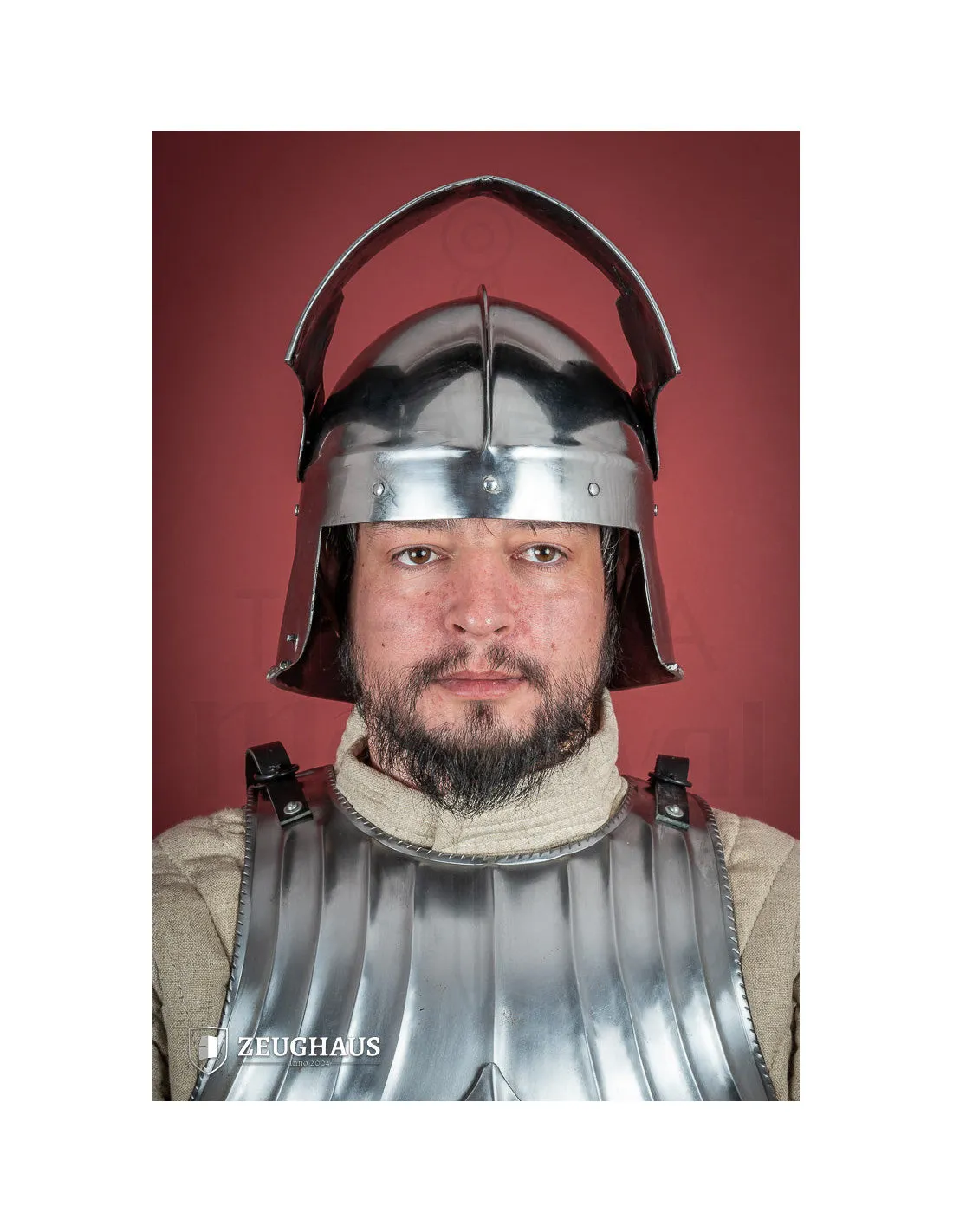 Casque d'infanterie Sallet, finition polie (1,6 mm.) ⚔️ Boutique Épées