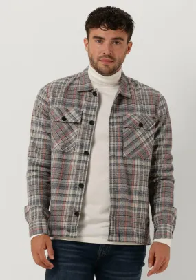 cast iron surchemise long sleeve shirt mouline check shirtjacket en bleu