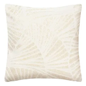 Coussin - flanelle - ivoire et doré - 40x40 cm