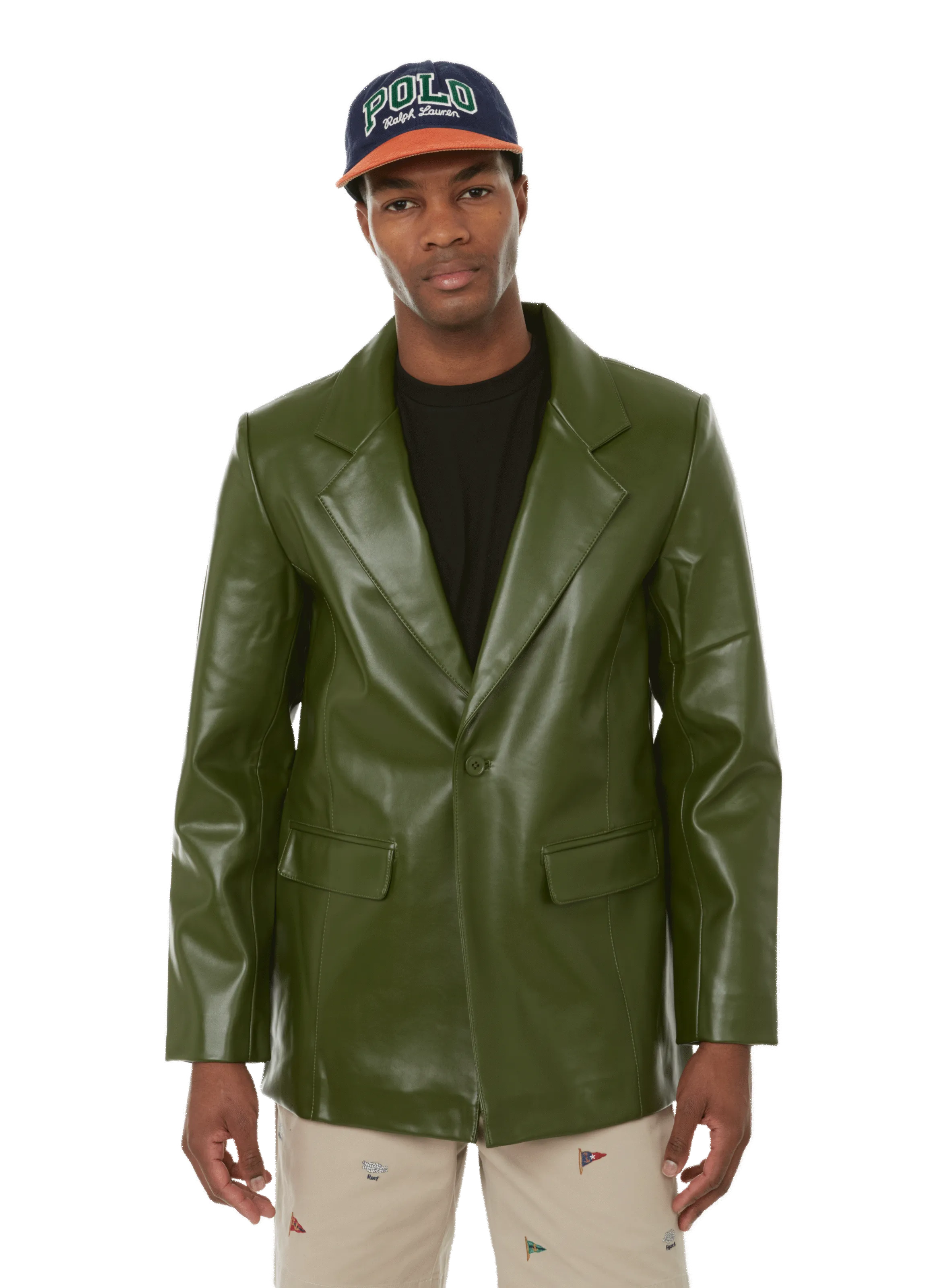 DEADWOOD  Blazer Bradley en cuir recyclé - Vert