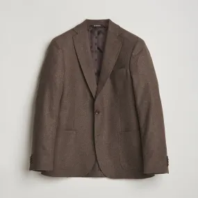Flannel Wool Blazer Brown