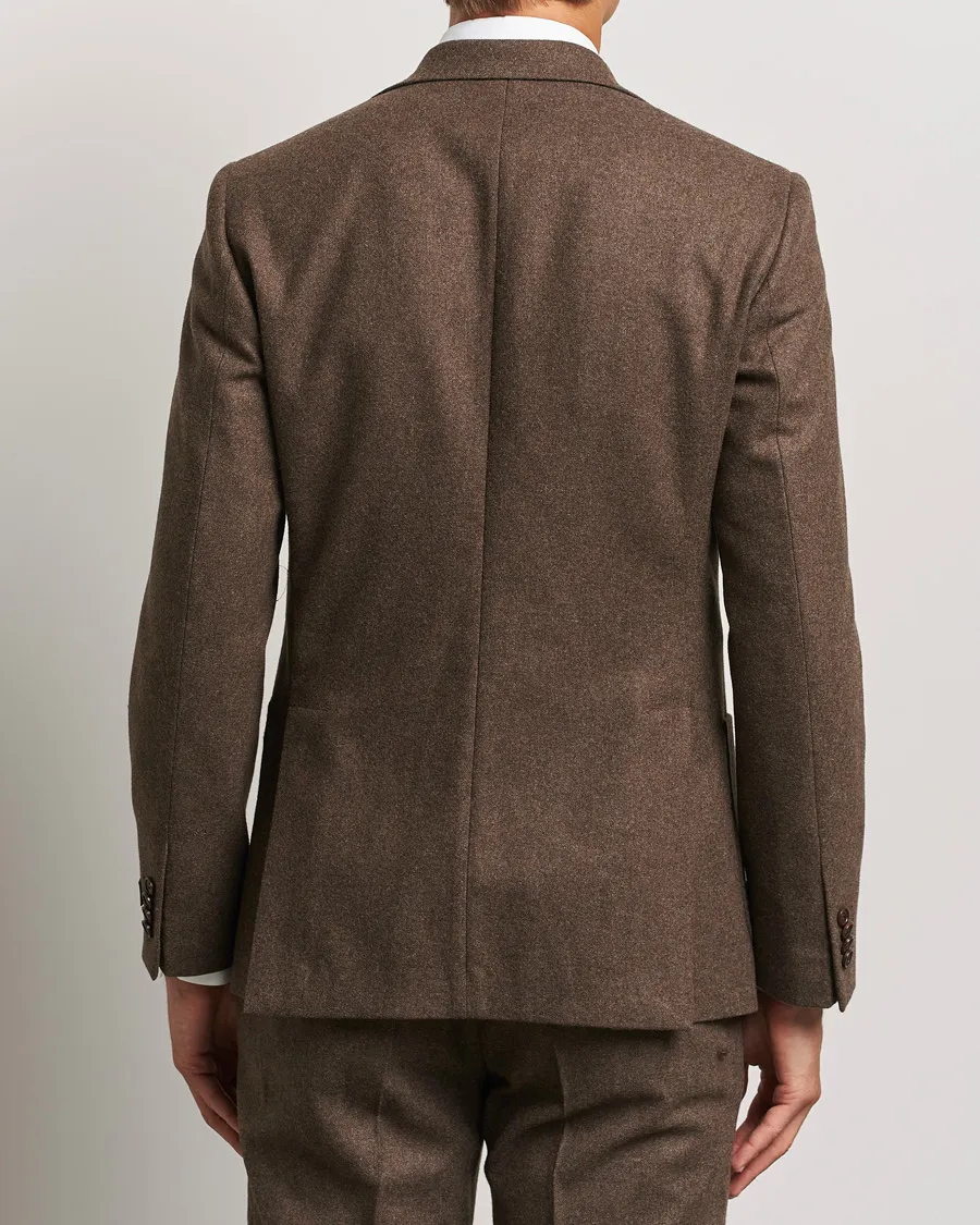 Flannel Wool Blazer Brown