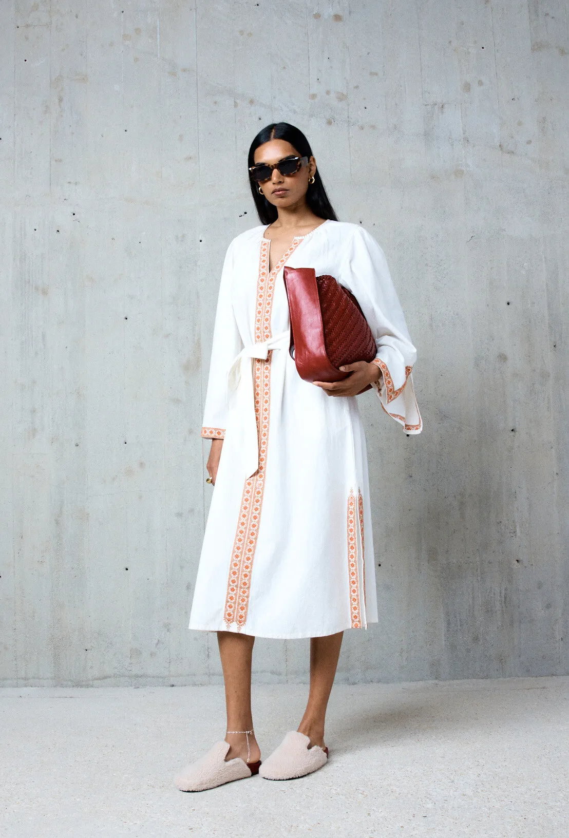 GALATEE robe longue brodée