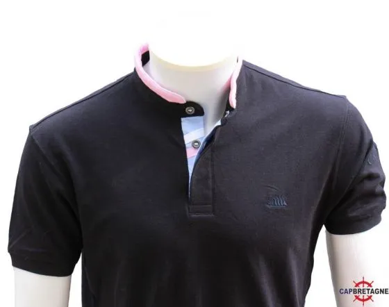 GUILLEC Polo homme col mao CAP MARINE. 5 COULEURS