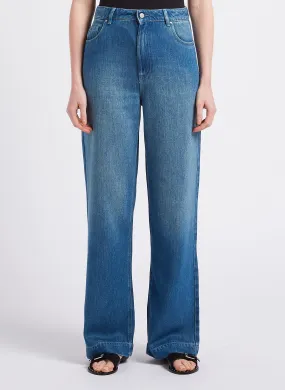 IKKS  Jean large taille haute - Bleu