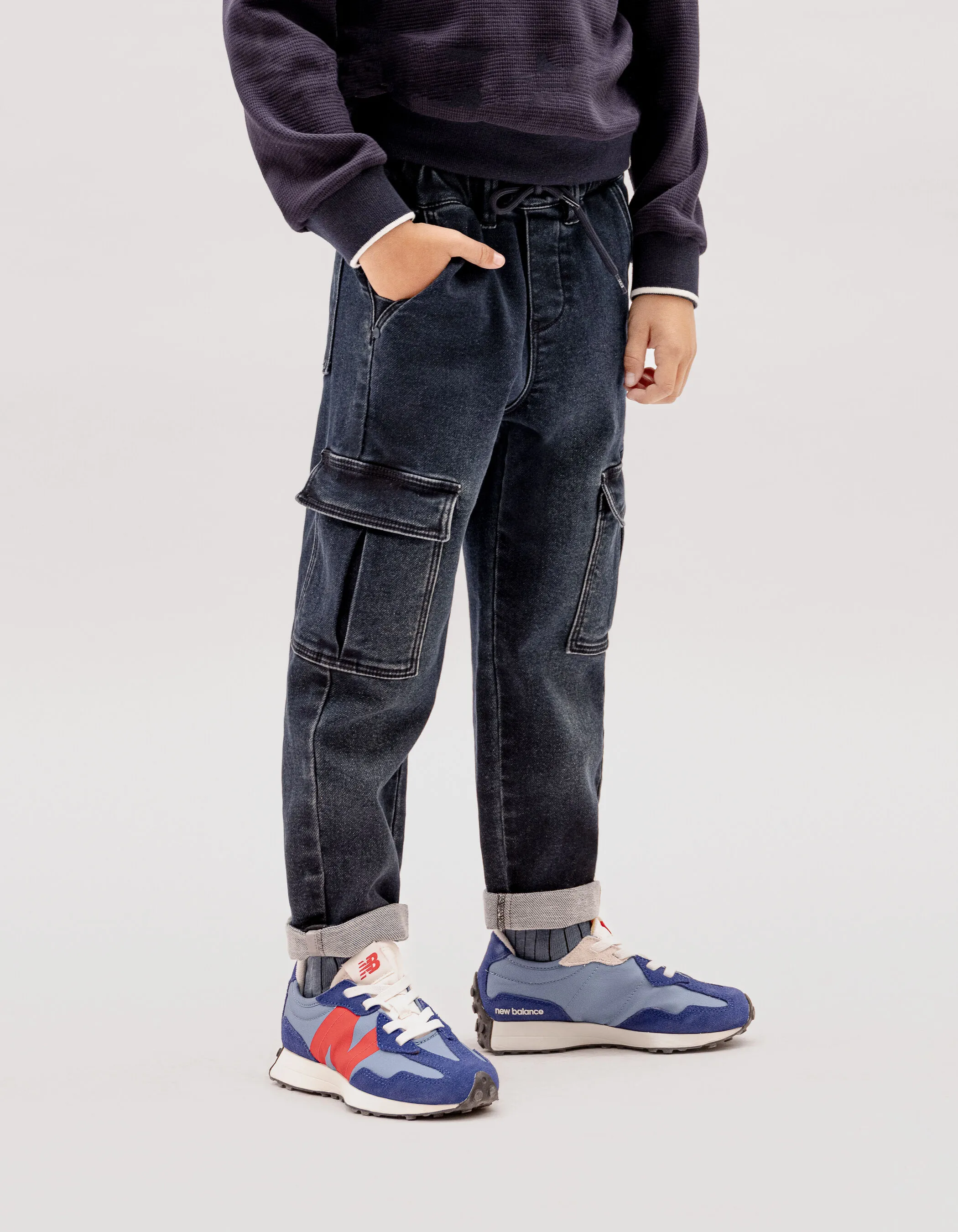 Jean JOGGER bleu forme loose garçon