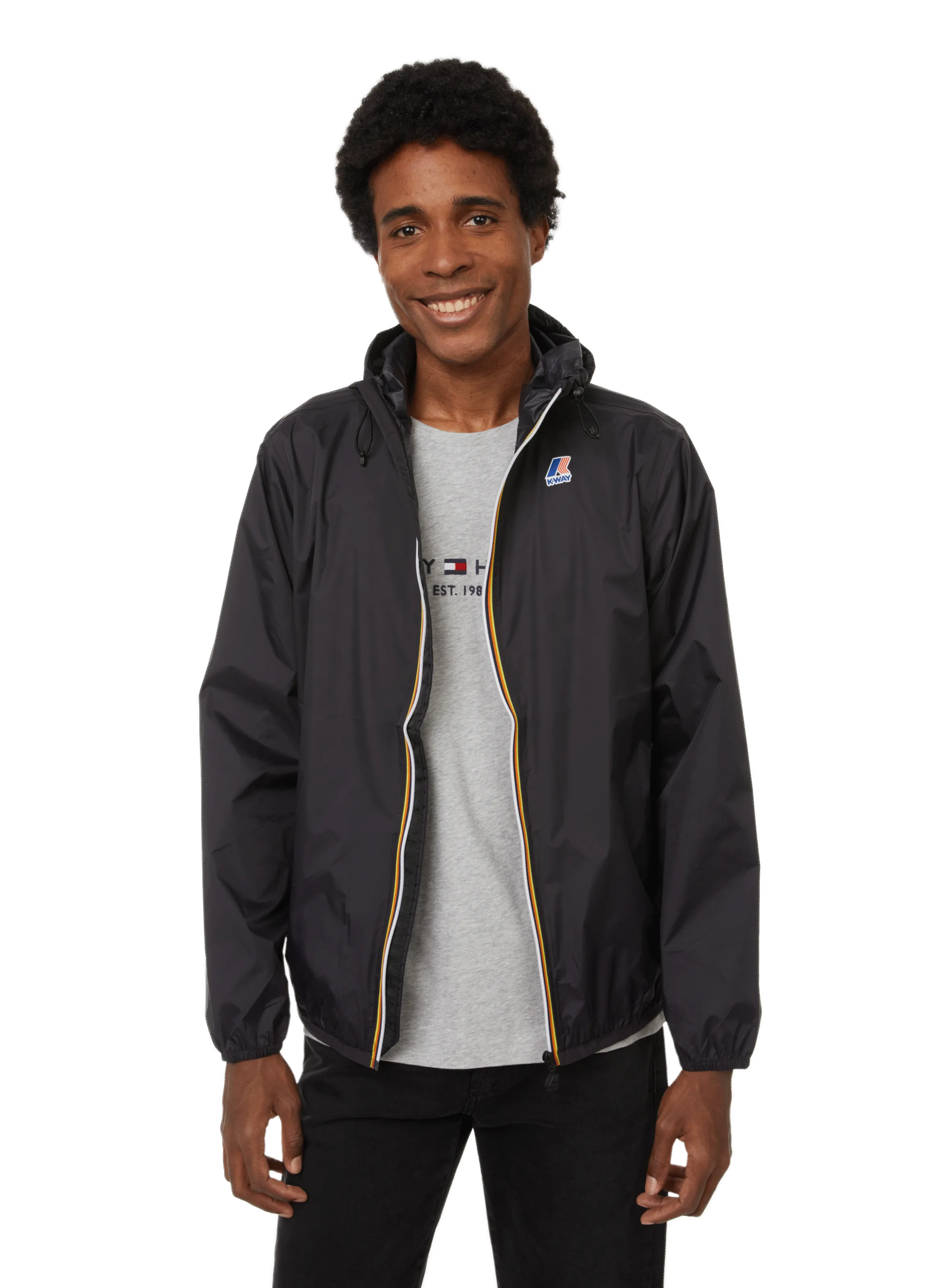 K-WAY  Veste coupe-vent Le vrai 3.0 Claude en nylon - Noir