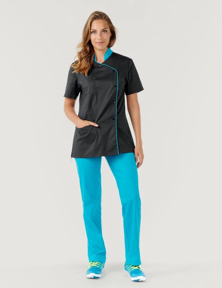 Kenzy Blouse médicale femme asymétrique ardoise couleur | BELISSA