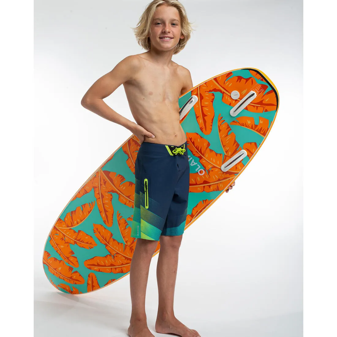 Maillot de bain Boardshort garcon 900L TWEEN OCEAN BLUE