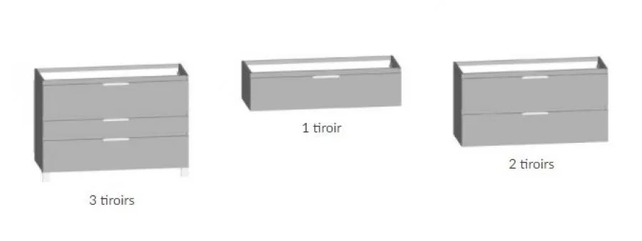 Meuble de salle de bain double vasque TEN 120 cm Béton Vulcano
