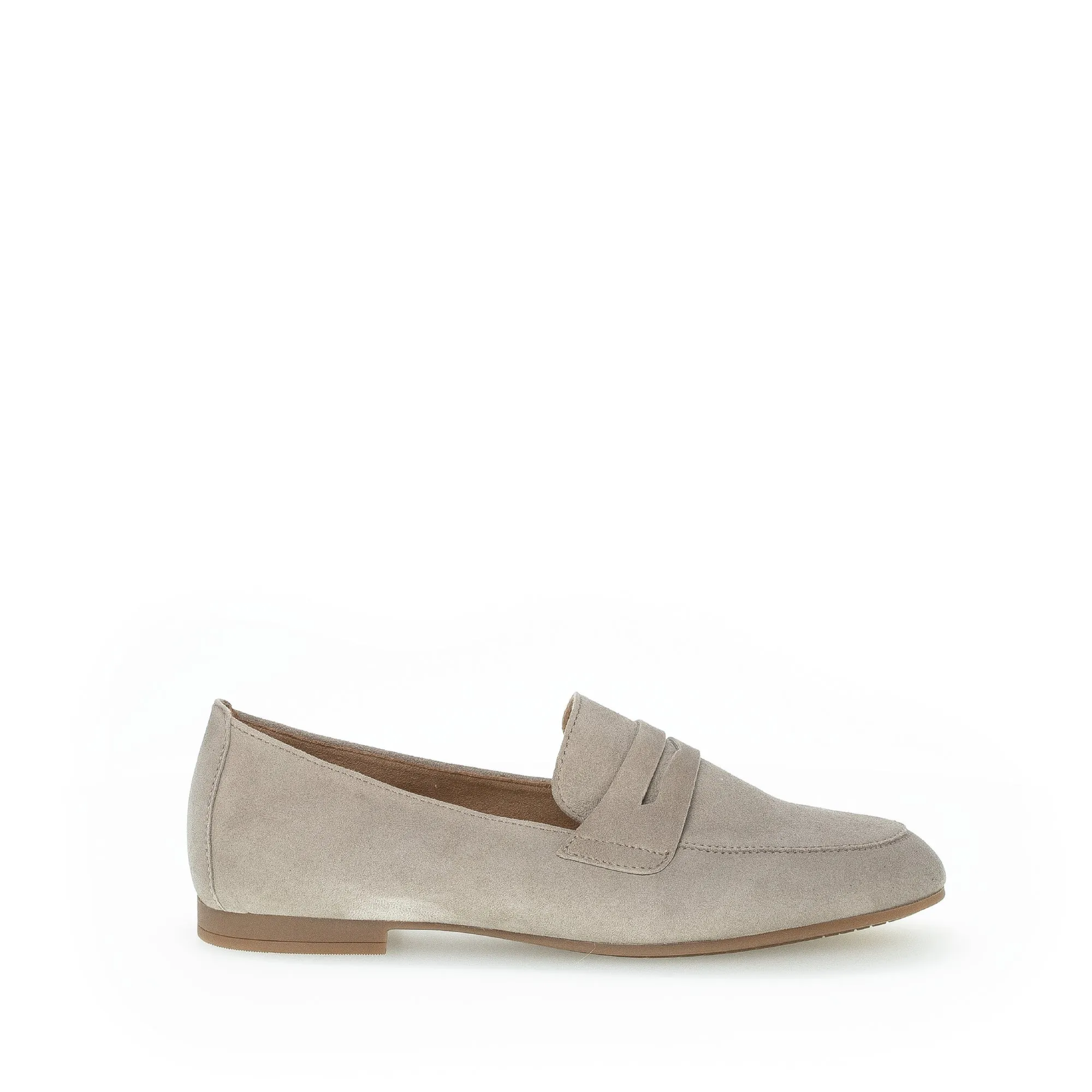 Mocassins beiges en cuir velours