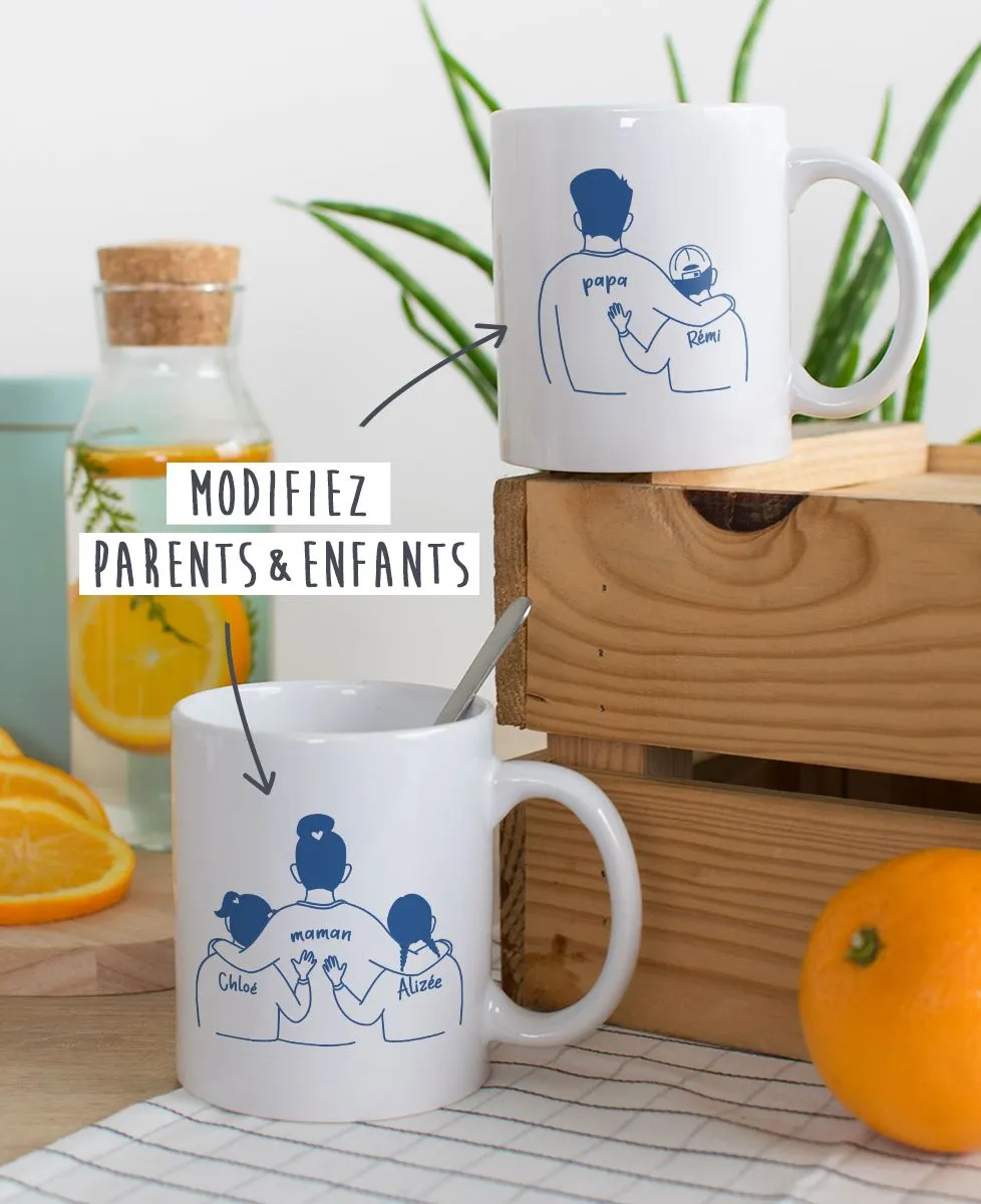 Mug Parent et enfants imprimé personnalisé