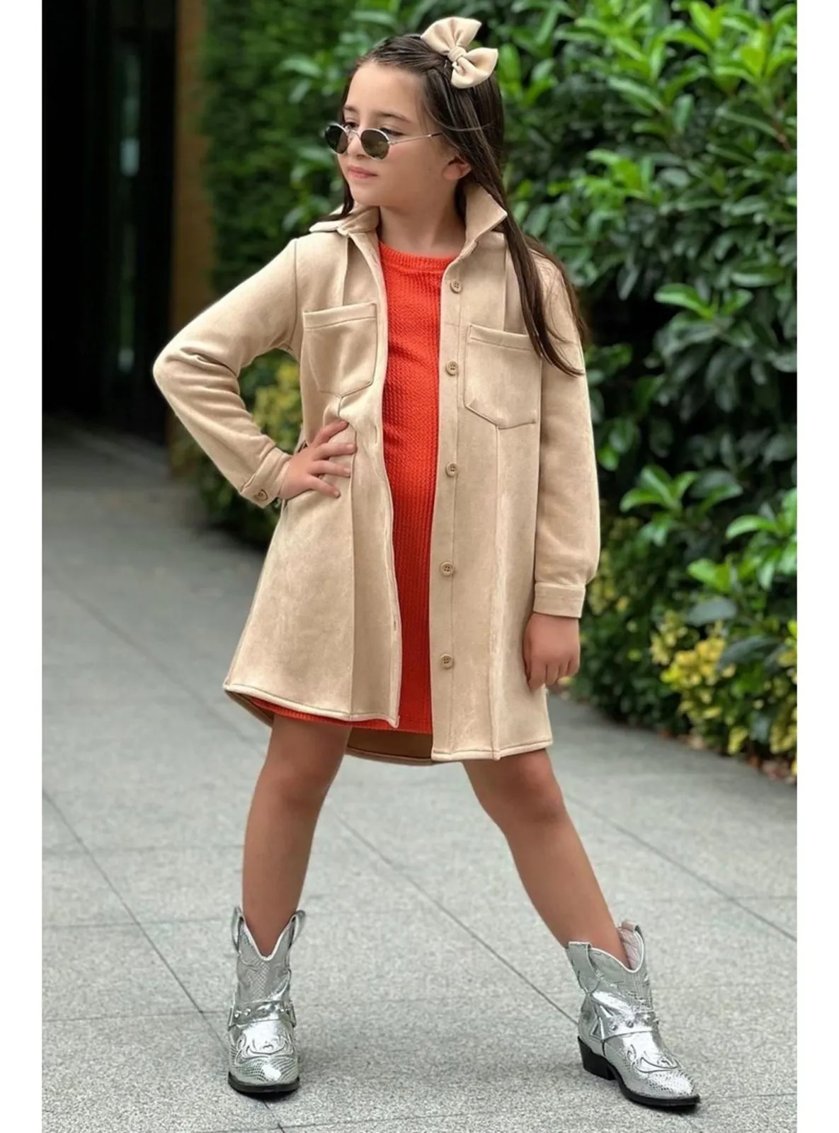Orange Girls` Dress