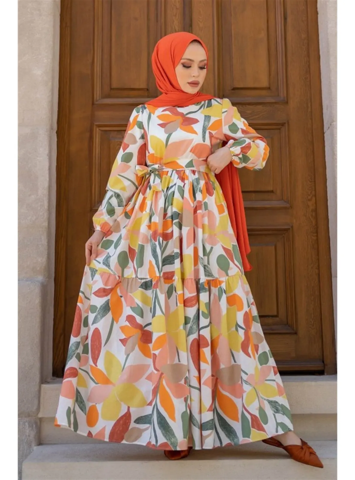 Orange - Modest Dress