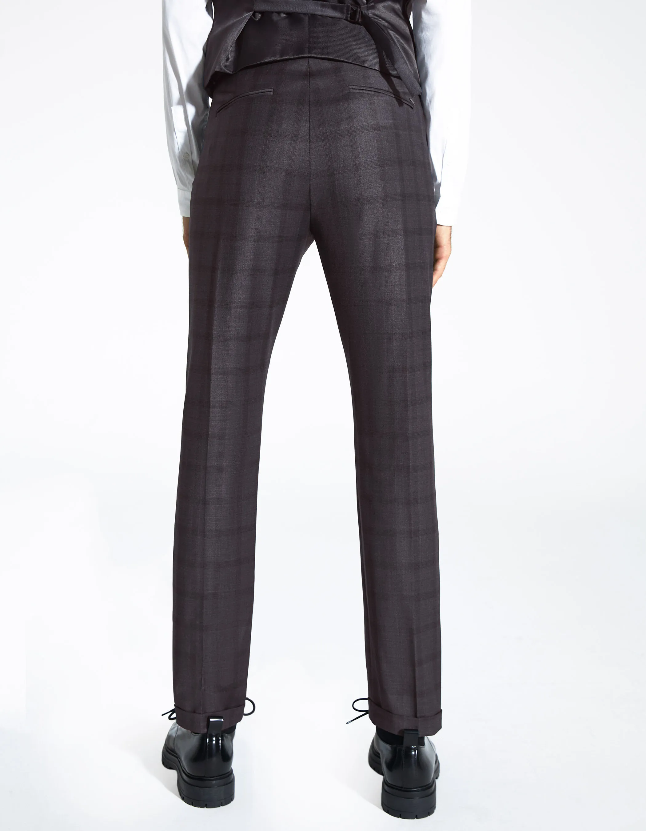 Pantalon de costume indigo TRAVEL SUIT à carreaux Homme