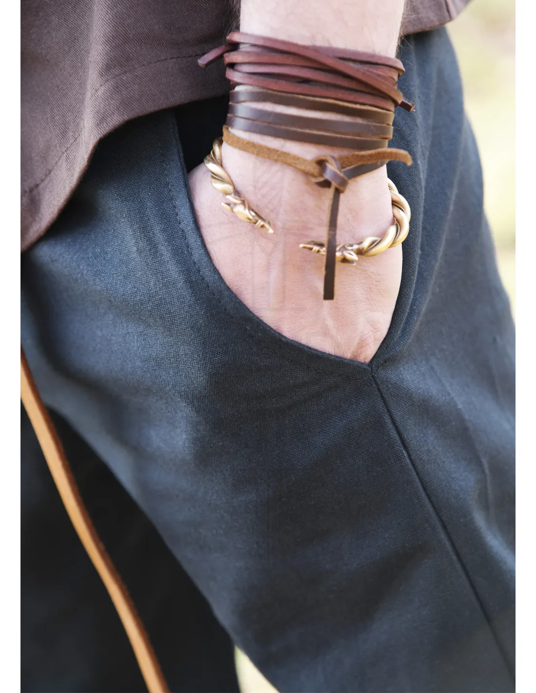 Pantalon médiéval basique modèle Hagen, bleu ⚔️ Boutique Épées