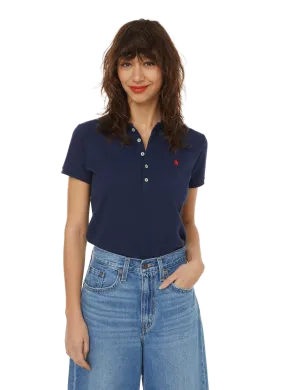 POLO RALPH LAUREN  Polo cintré en coton piqué - Bleu