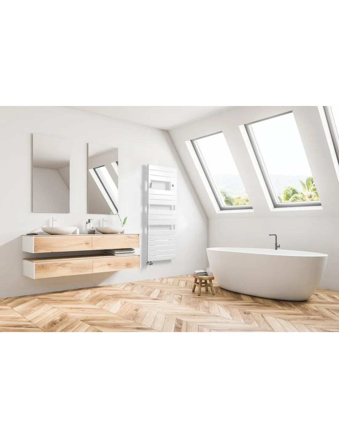 Radiateur sèche-serviettes Adélis Mixte digital 2000W blanc carat ATLANTIC 862684