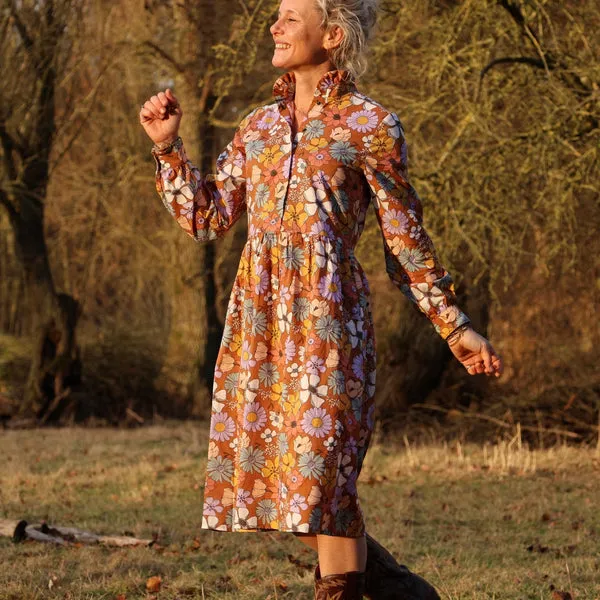 Robe Pomme - longueur midi - coton - flower power