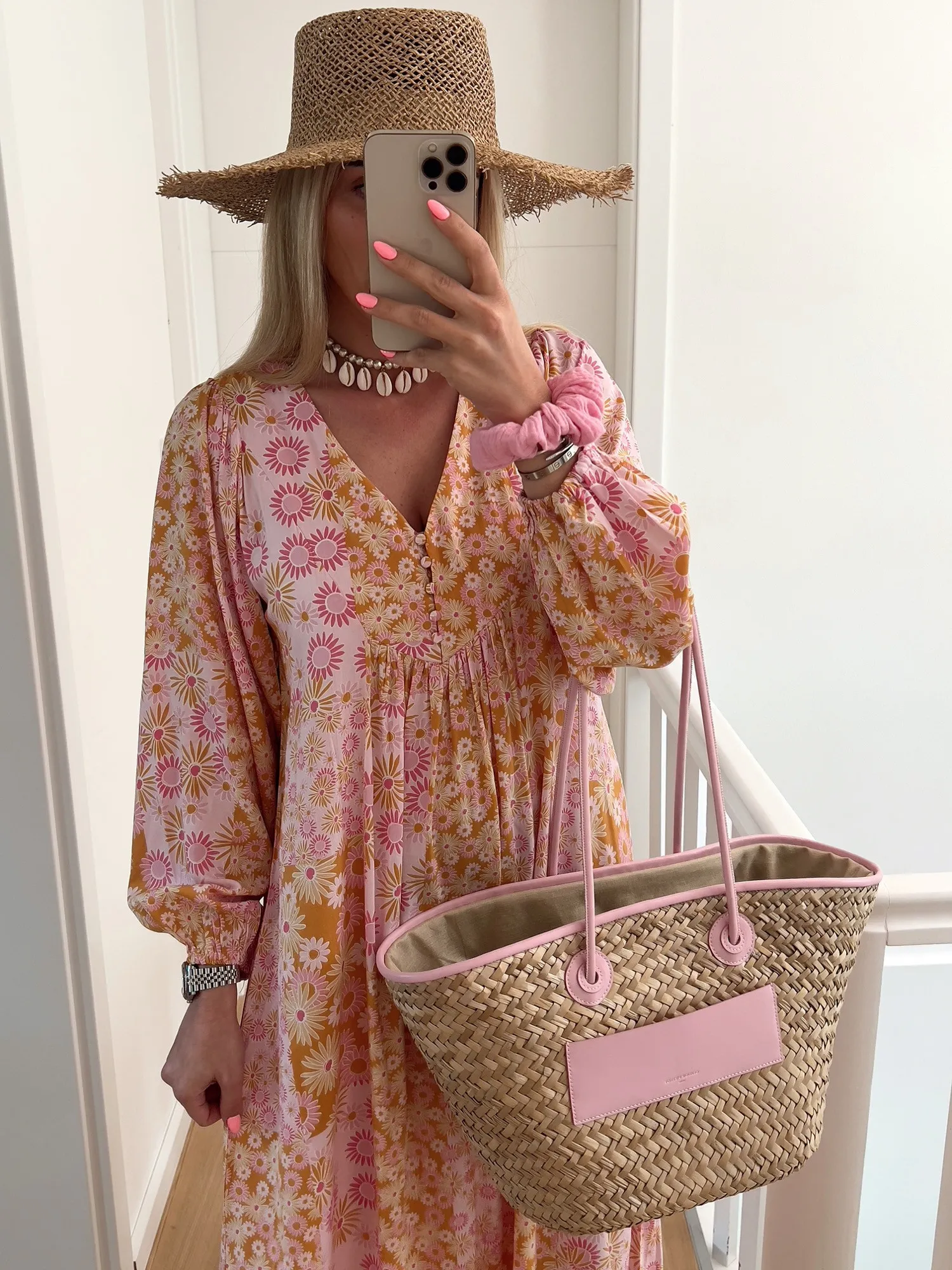 Robe SIDNEY Longue fluide motif coloré fleuri