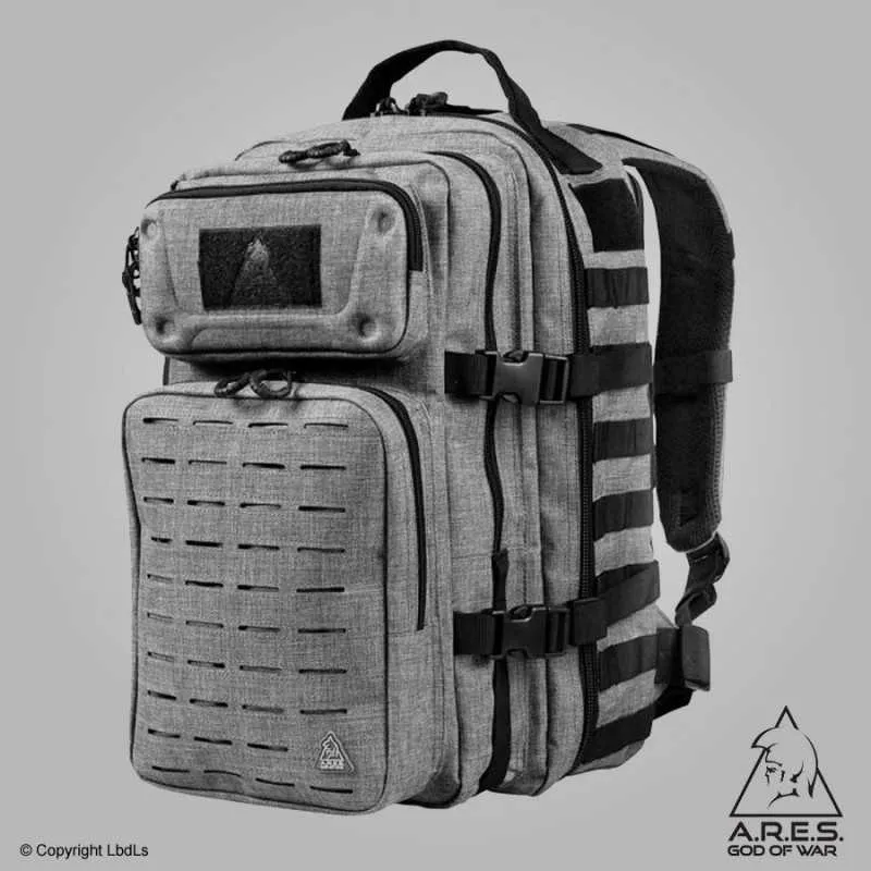 Sac à dos ARES 40L Baroud gris Molle lasercut