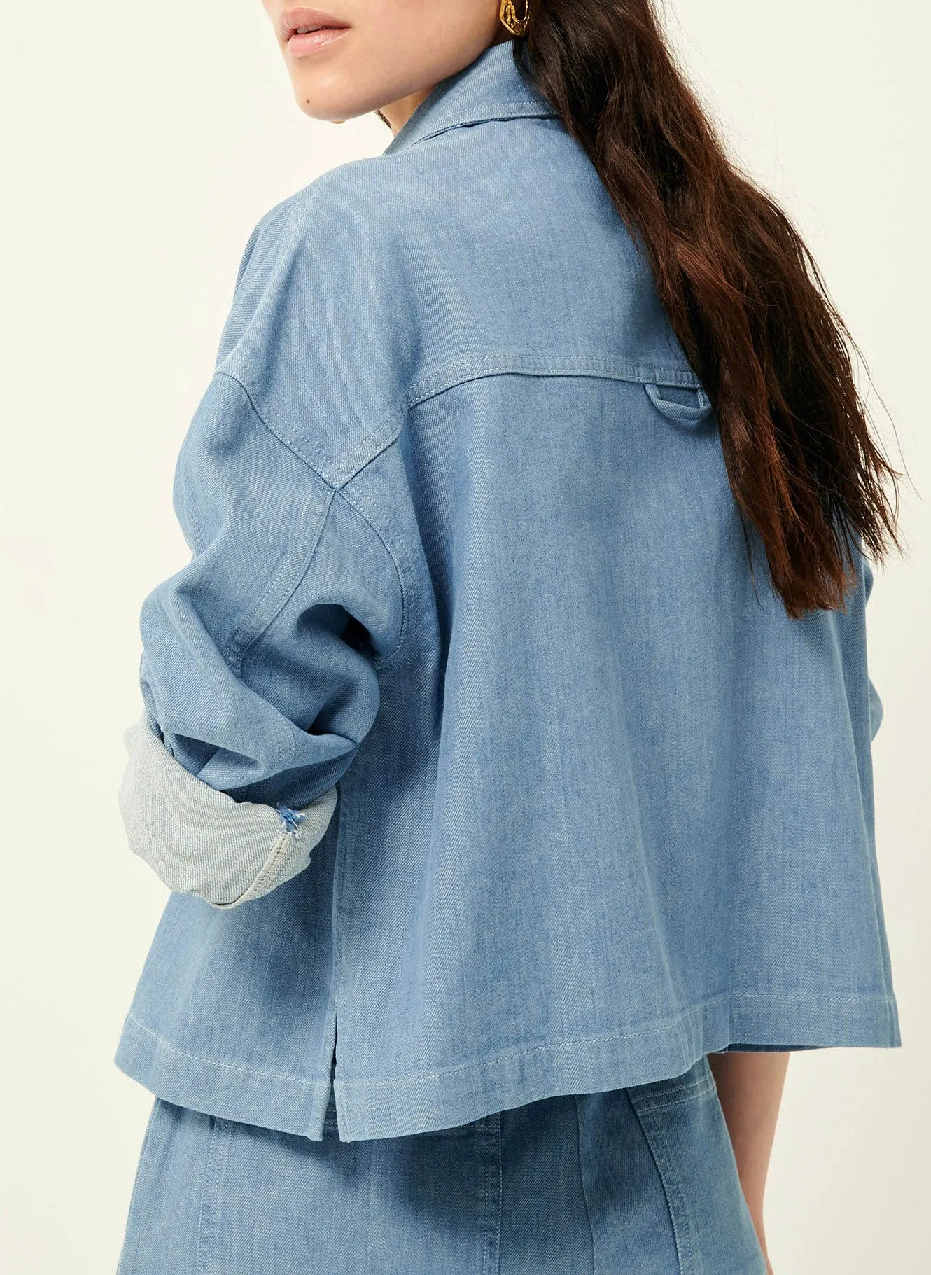 SURCHEMISE DROITE COL CLASSIQUE EN COTON ET LIN MéLANGé NOTTERI - SESSUN pour FEMME | Printemps