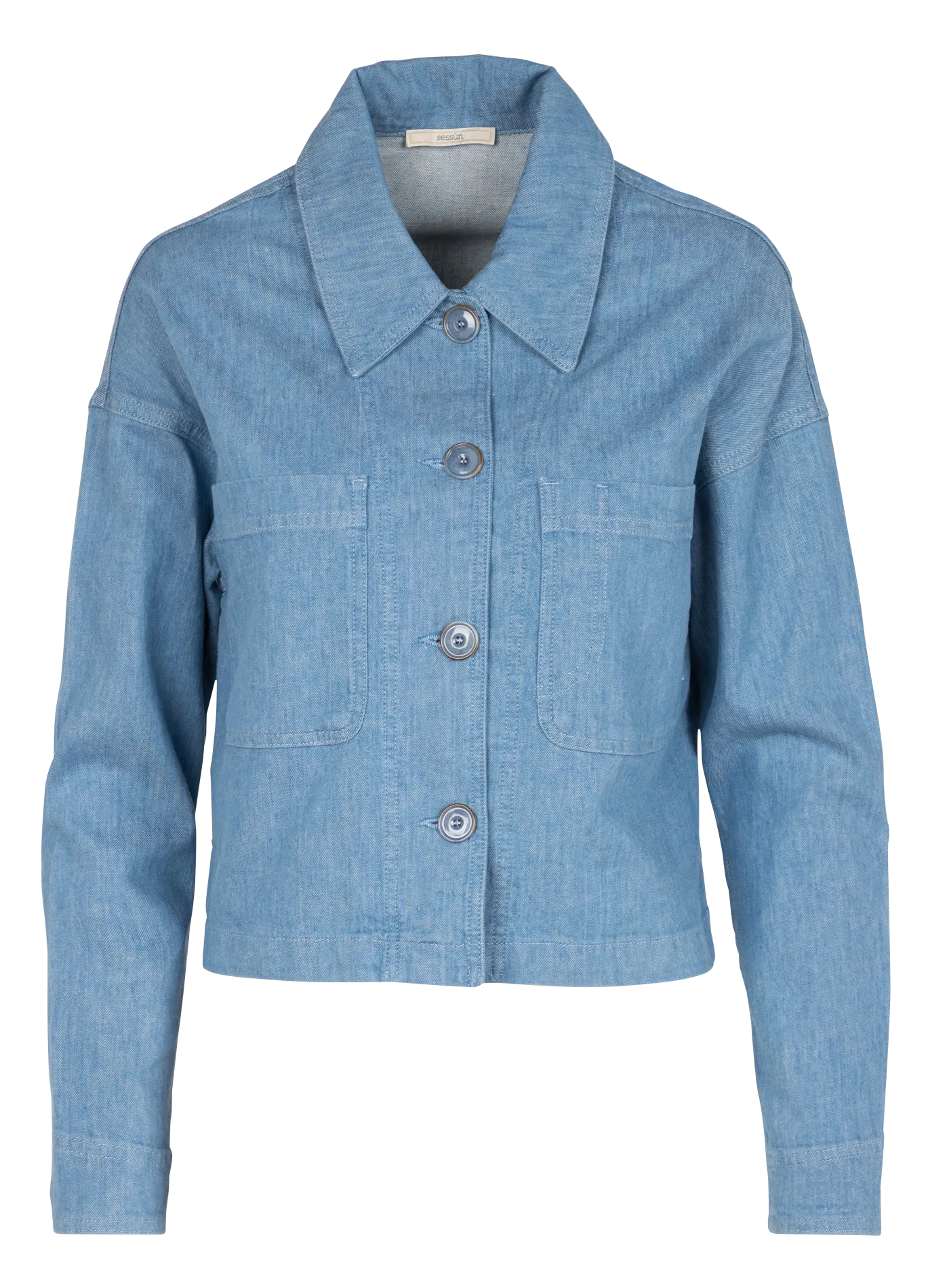 SURCHEMISE DROITE COL CLASSIQUE EN COTON ET LIN MéLANGé NOTTERI - SESSUN pour FEMME | Printemps