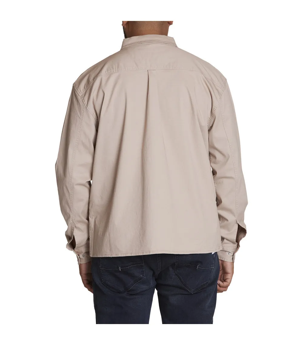 Surchemise manches longues avec un col italien North 56°4 en coton beige