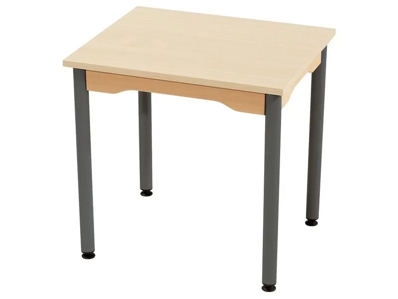 TABLE PLATEAU MÉLAMINÉ - PIÉTEMENT MÉTAL - Rectangle 60x50 cm