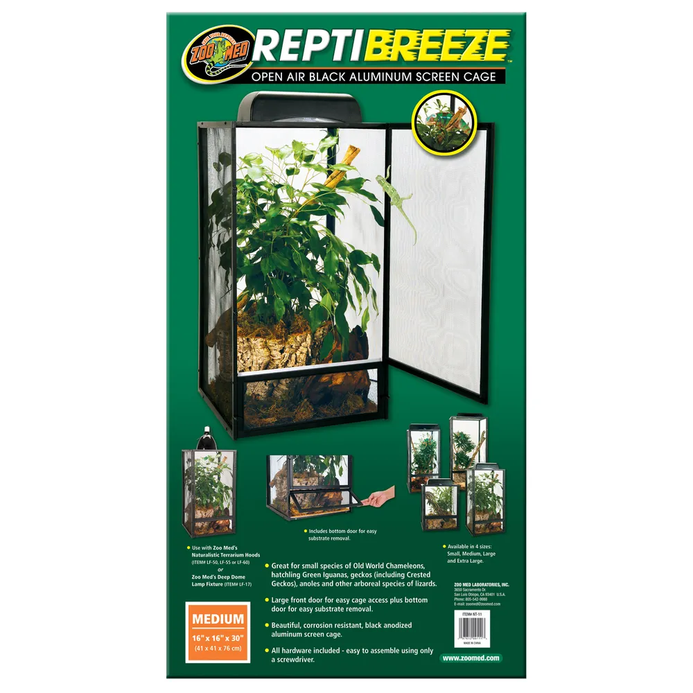Terrarium grillagé en aluminium Repti Breeze M L.41x P.41x H.76cm