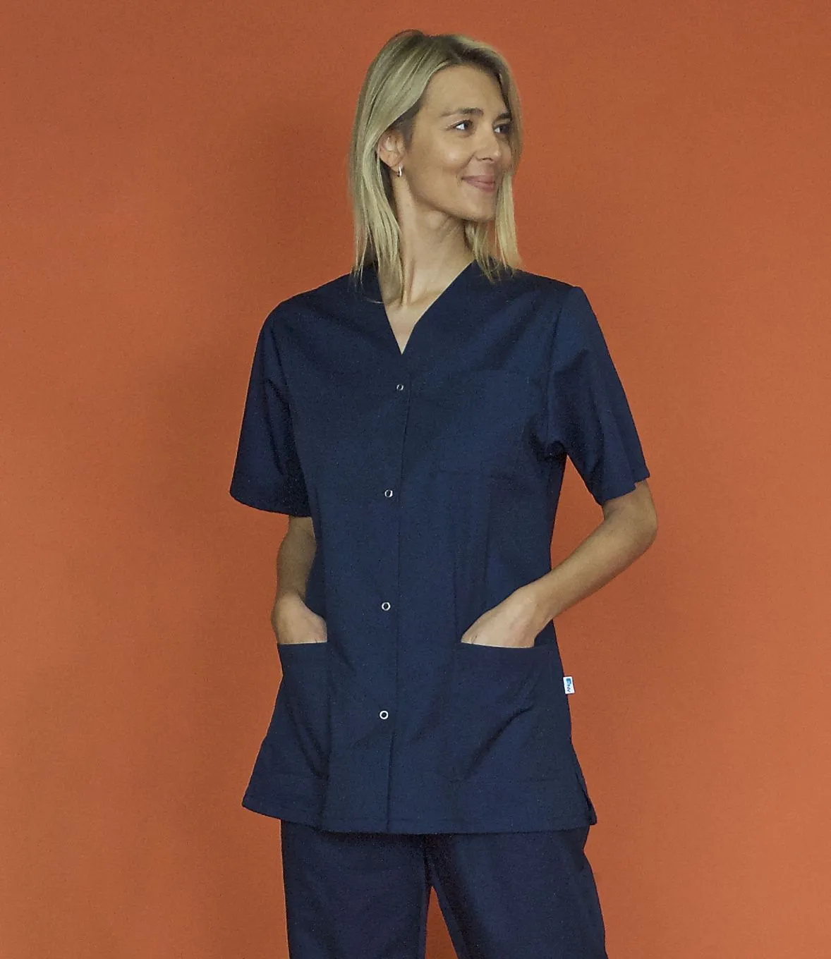 Tunique pressions manches courtes Viviane Bleu marine - SNV