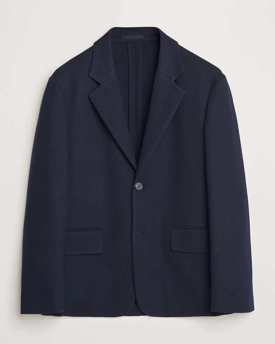 Unconstructed Wool Blazer Navy